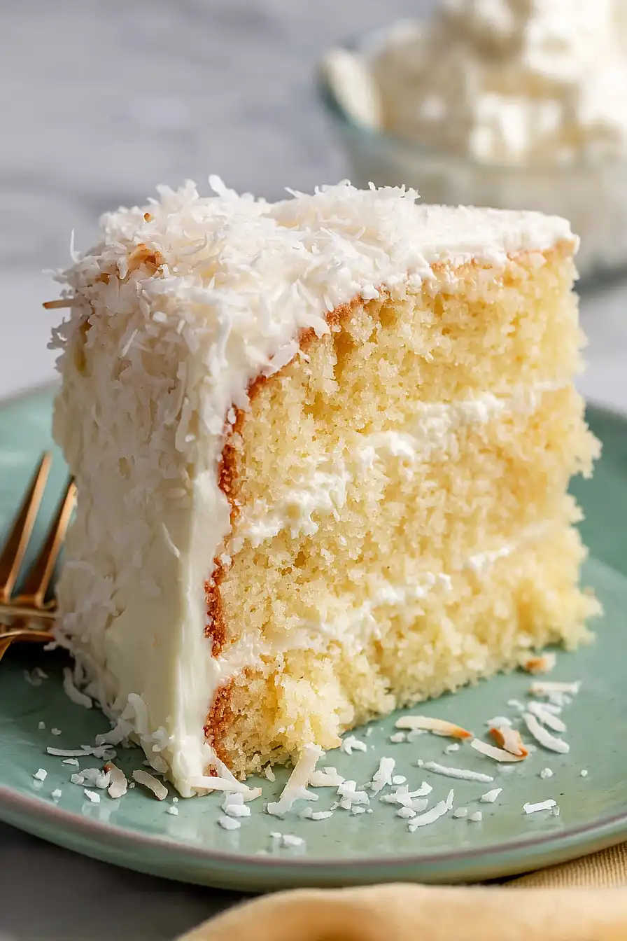 coconut cake with sour cream frosting
