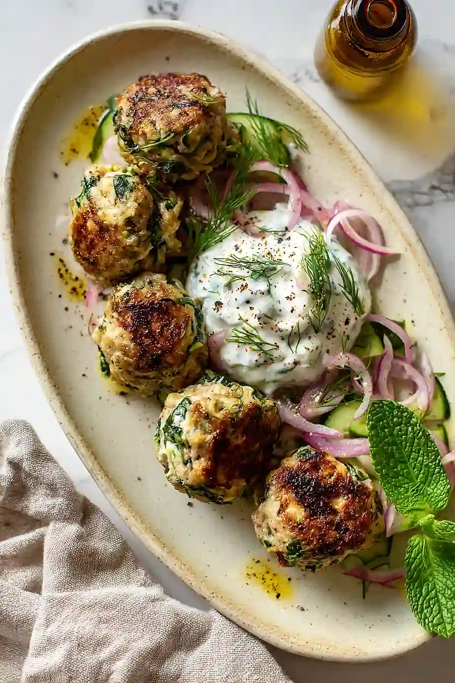 mediterranean spinach and feta meatballs