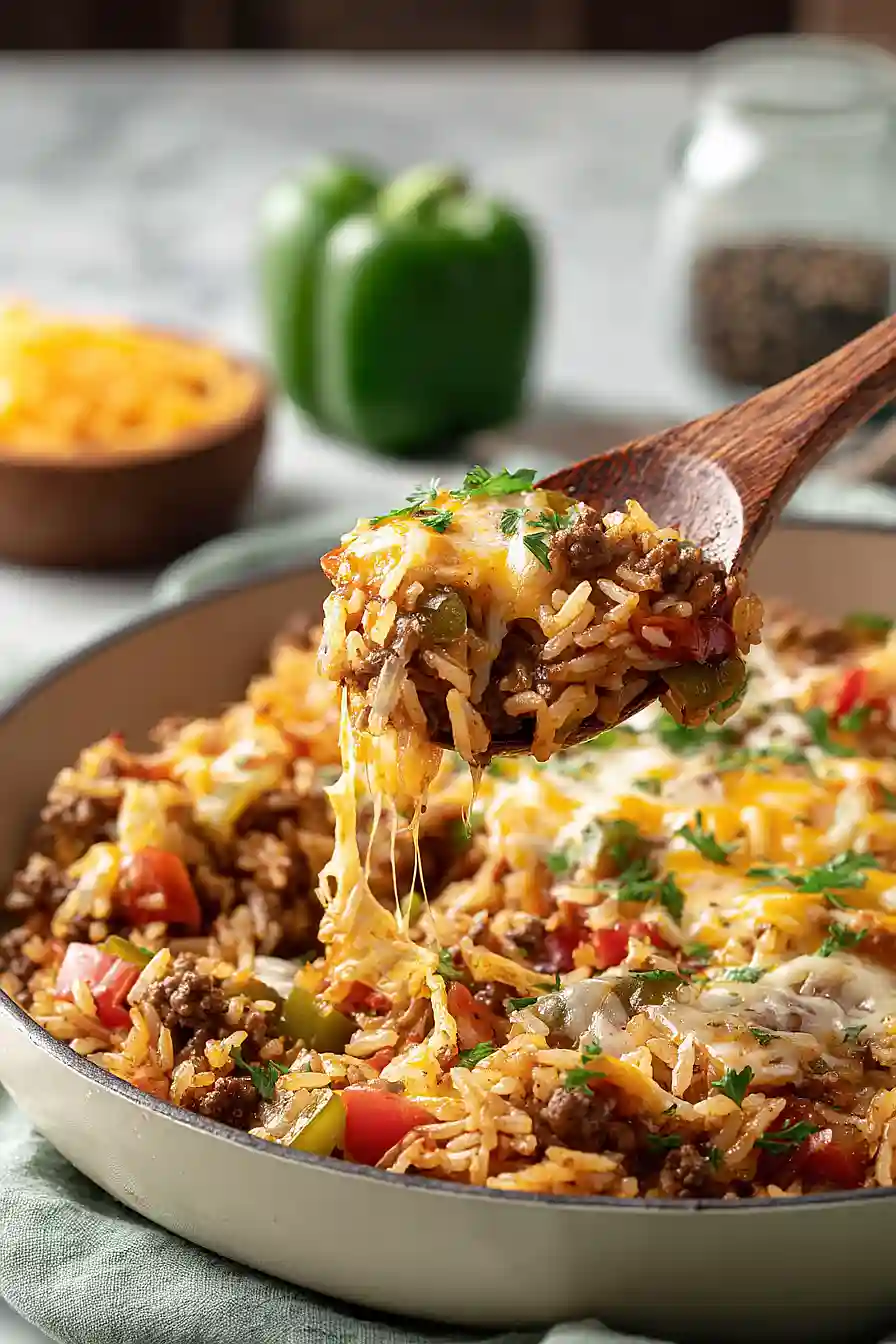 ground beef and rice skillet