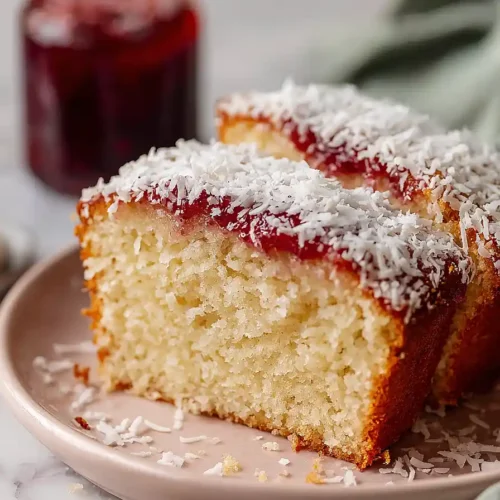 coconut and jam cake