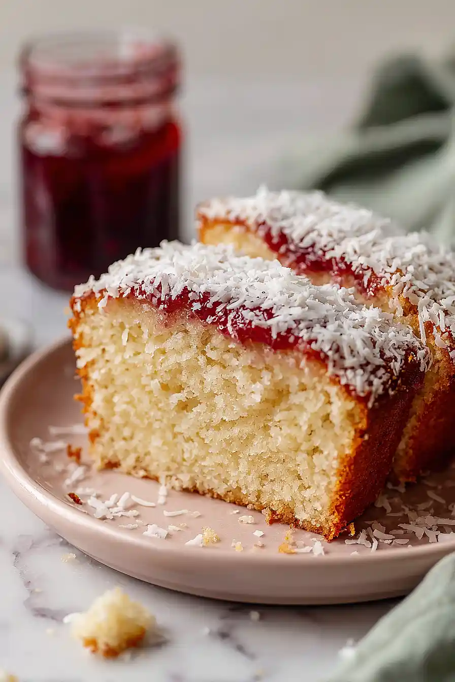 coconut and jam cake