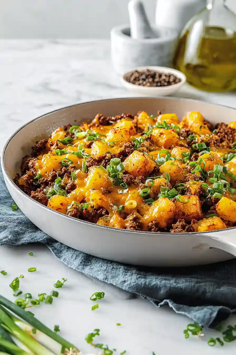 one-pan ground beef and potatoes