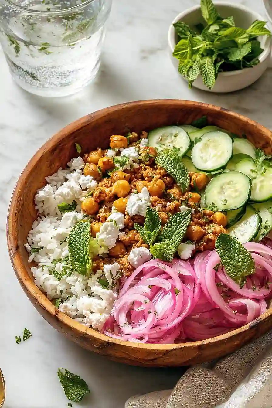 mediterranean ground chicken bowls