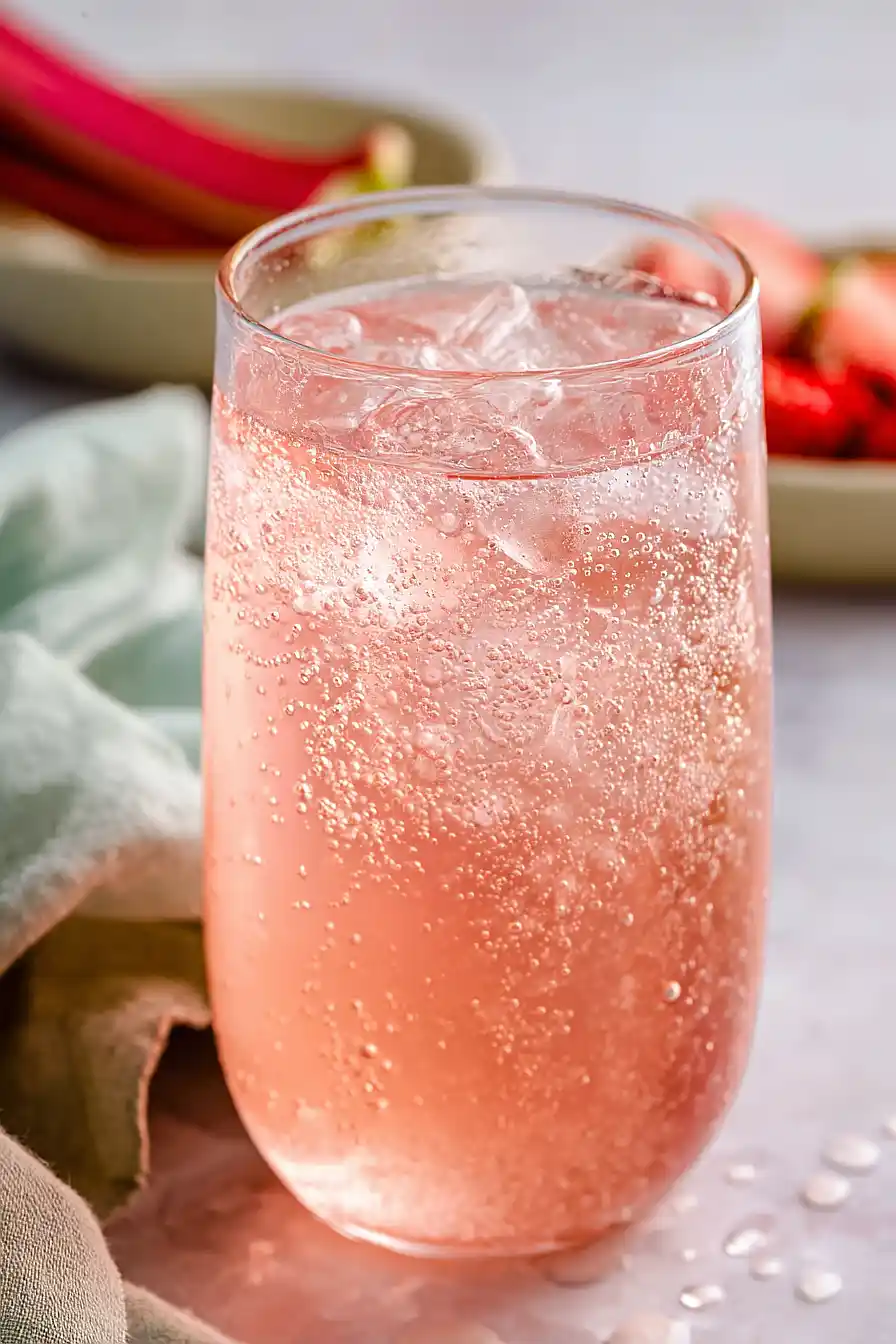 strawberry rhubarb gin fizz