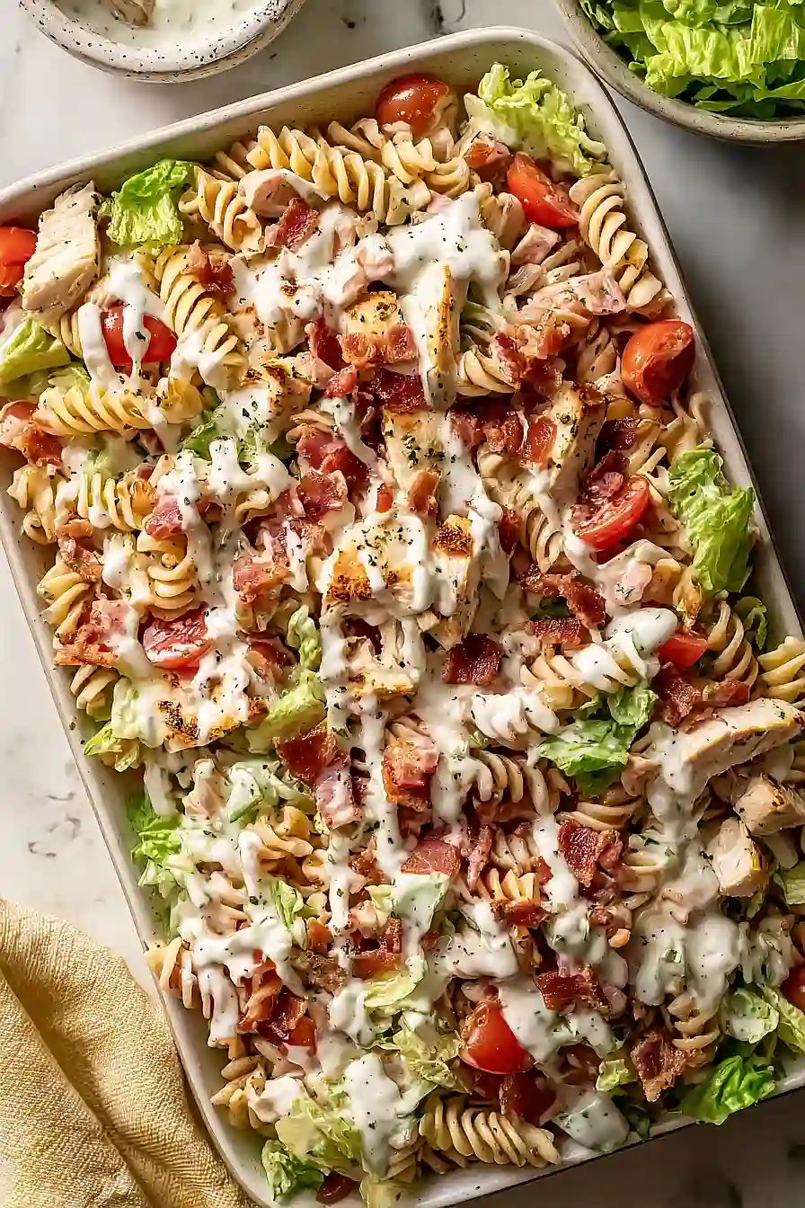 Creamy High Protein BLT Pasta Salad