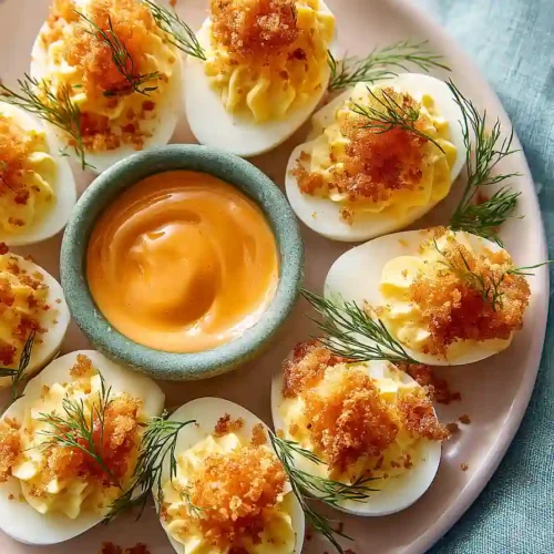bang bang shrimp deviled eggs