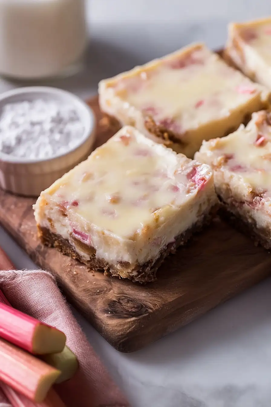 rhubarb cheesecake dream bars