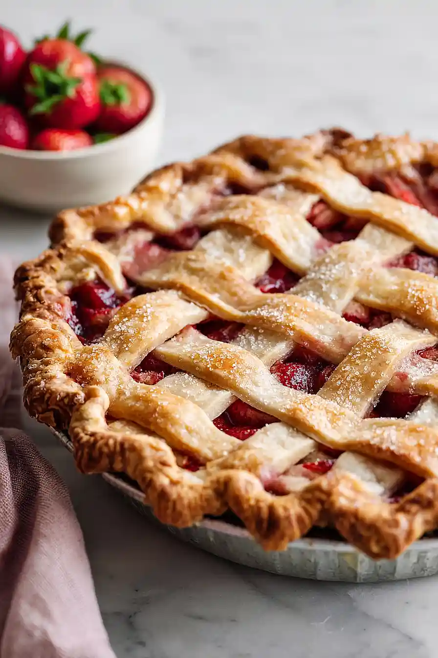 vegan gluten free strawberry rhubarb pie