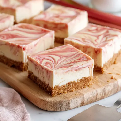 rhubarb cheesecake with graham cracker crust