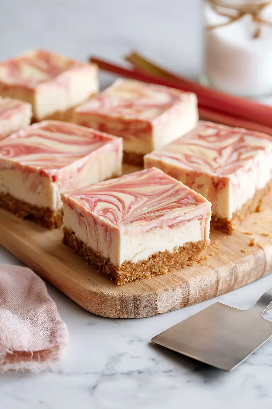 rhubarb cheesecake with graham cracker crust