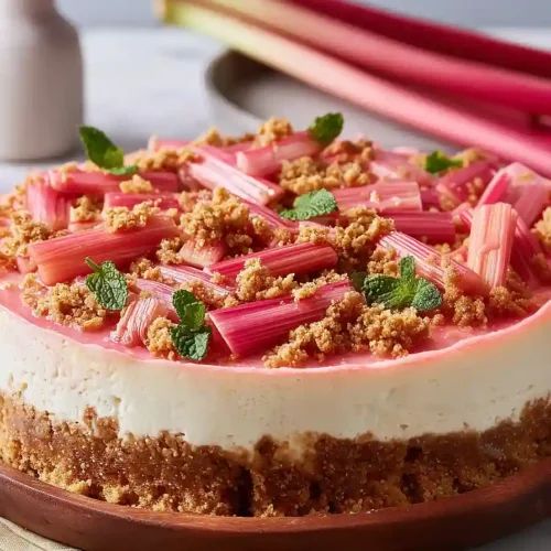 rhubarb and ginger cheesecake