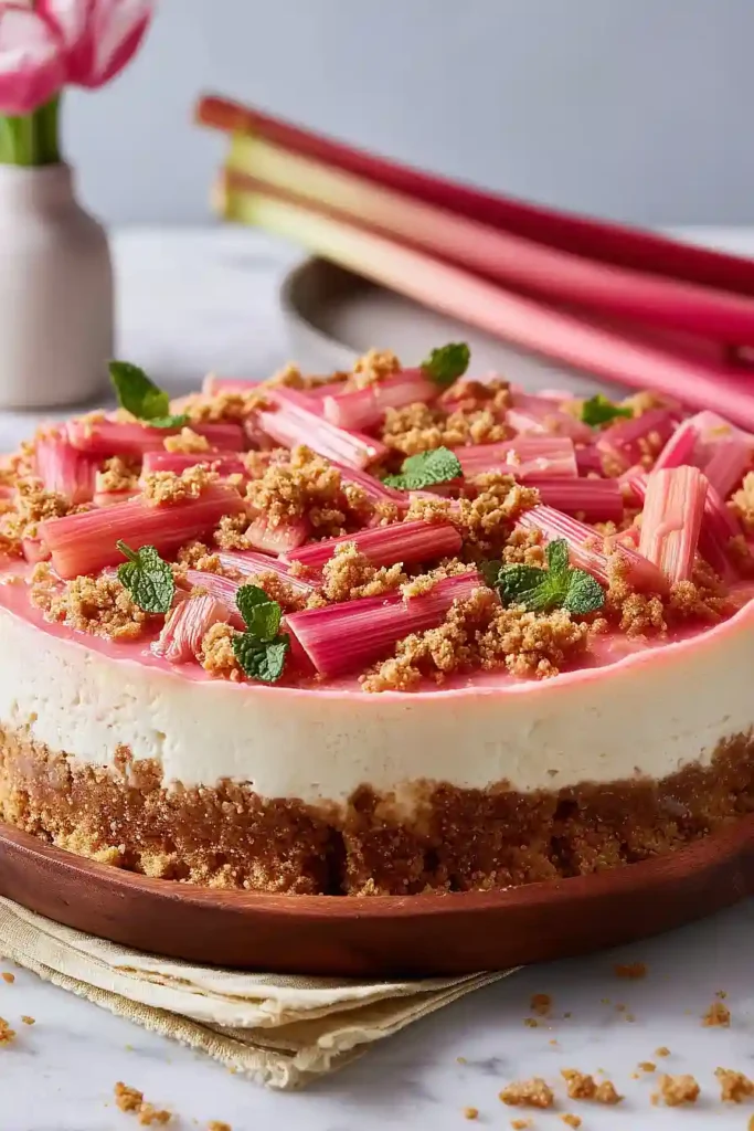 rhubarb and ginger cheesecake
