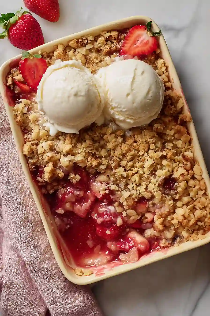 gluten free strawberry rhubarb crumble