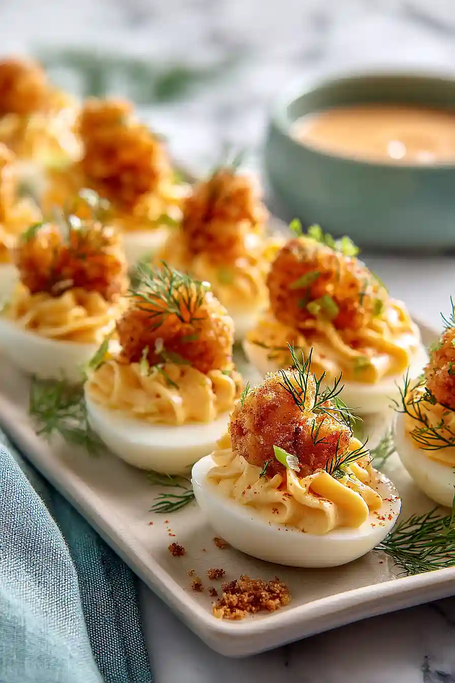 bang bang shrimp deviled eggs