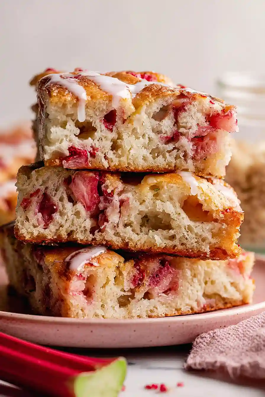 strawberry rhubarb focaccia