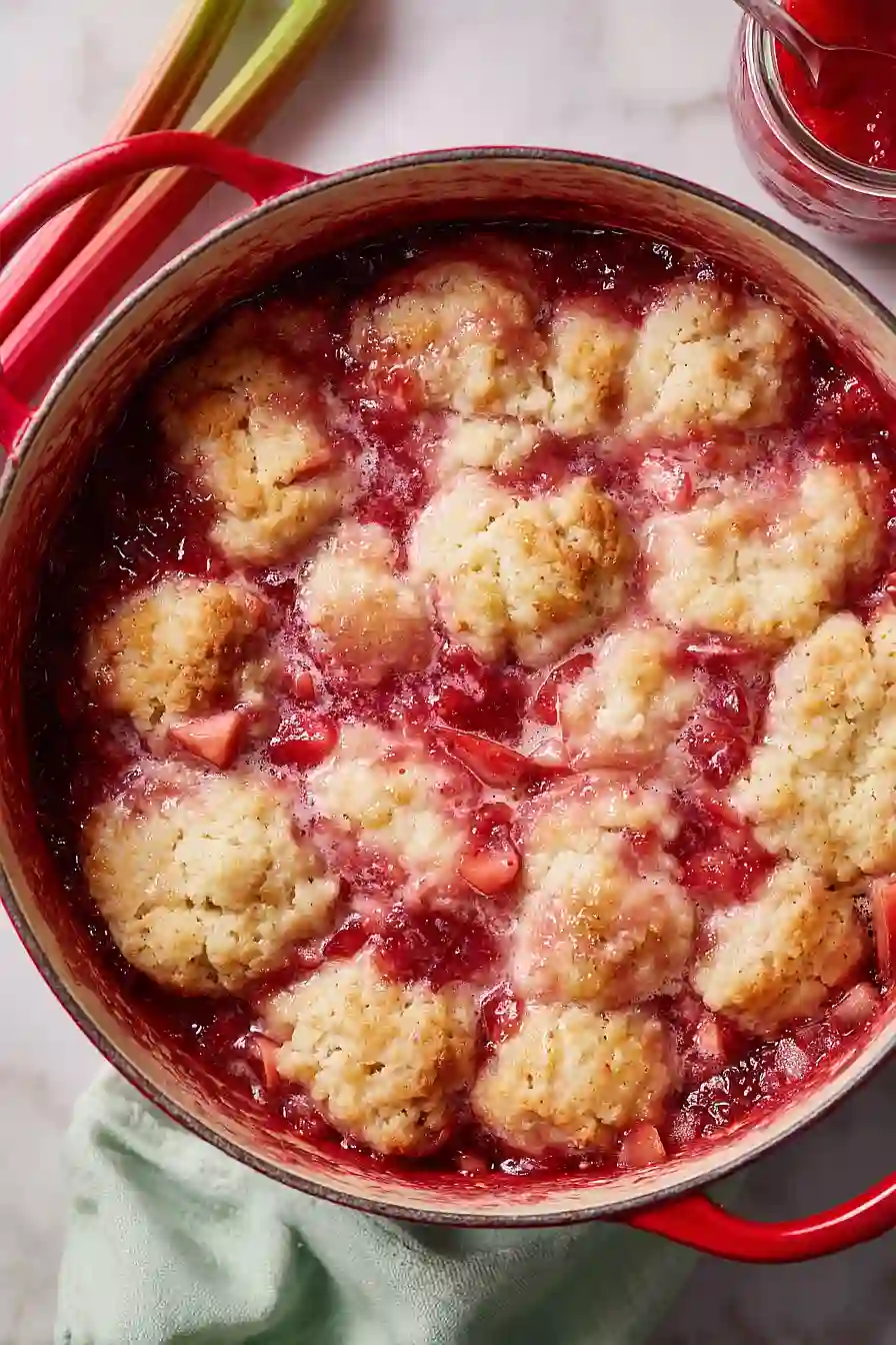 strawberry rhubarb grunt