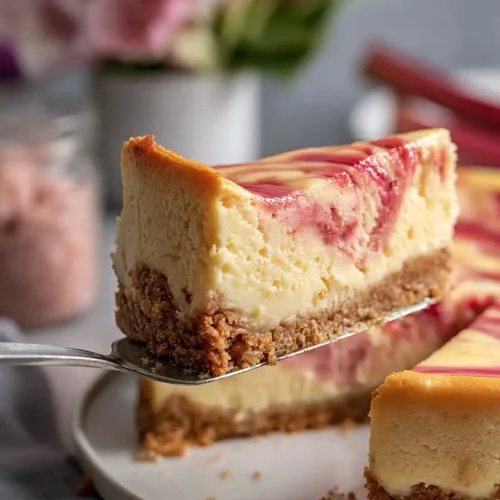 rhubarb and custard cheesecake