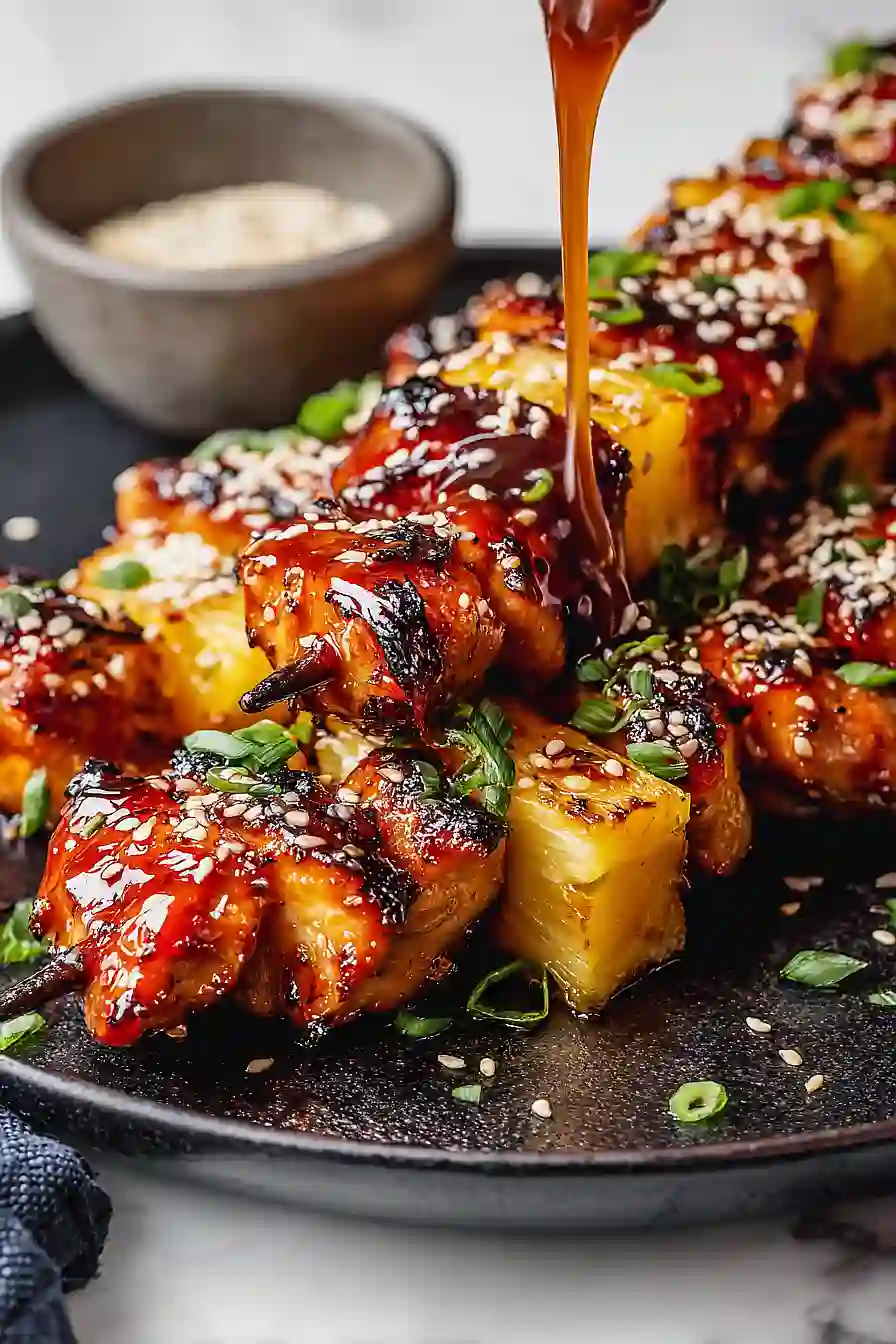 grilled pineapple teriyaki chicken kabobs