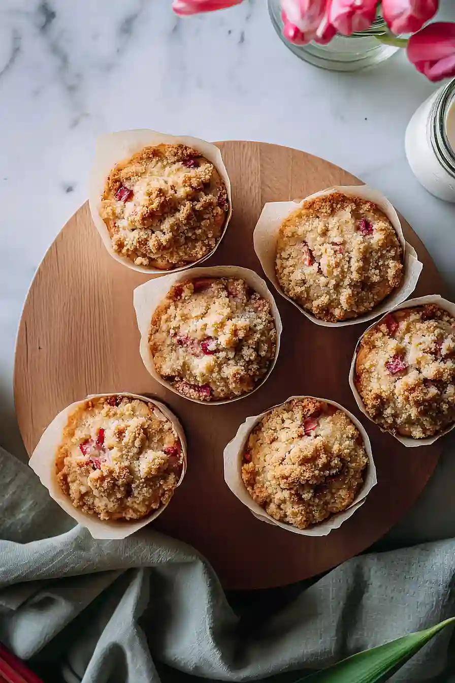 small batch rhubarb muffins
