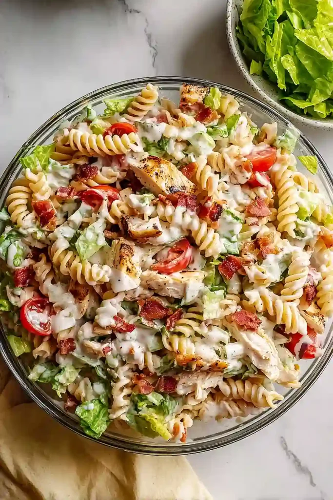 Creamy High Protein BLT Pasta Salad