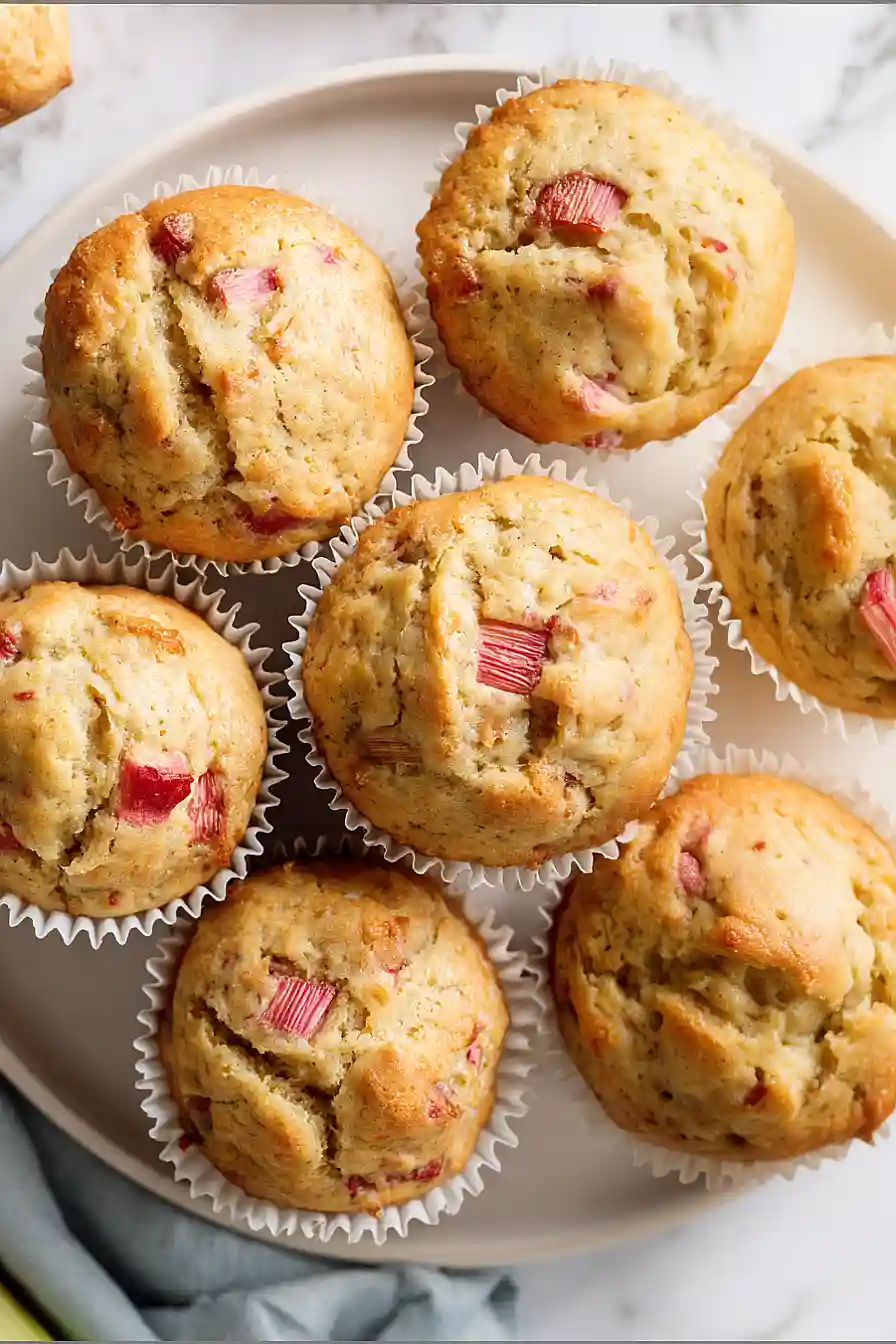 banana rhubarb muffins