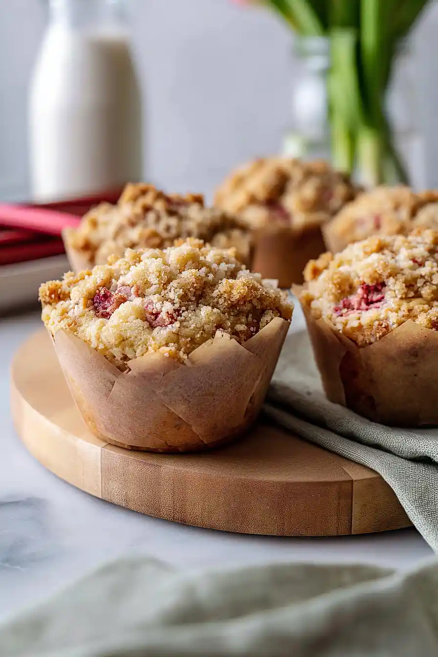 small batch rhubarb muffins