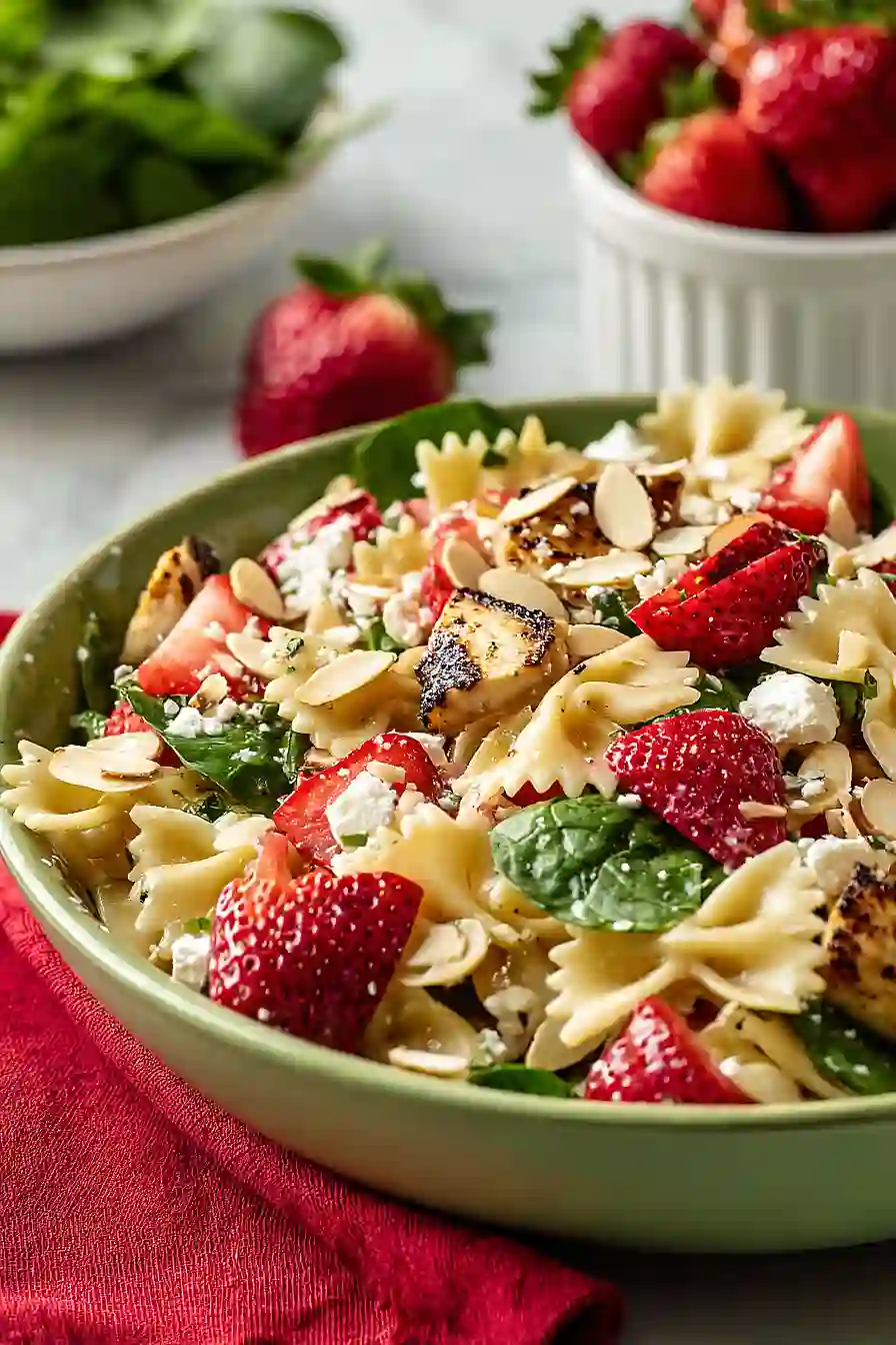 strawberry and goat cheese pasta salad