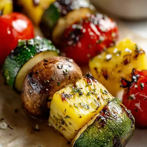 grilled veggie skewers with pineapple