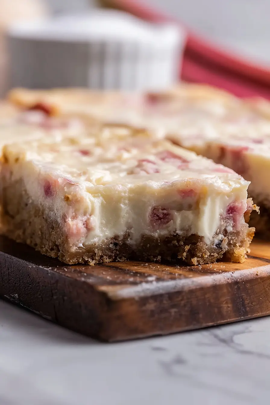 rhubarb cheesecake dream bars