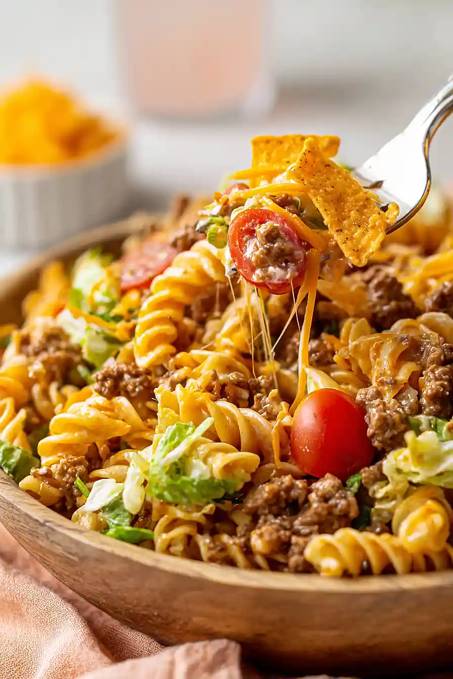 taco pasta salad with ground beef