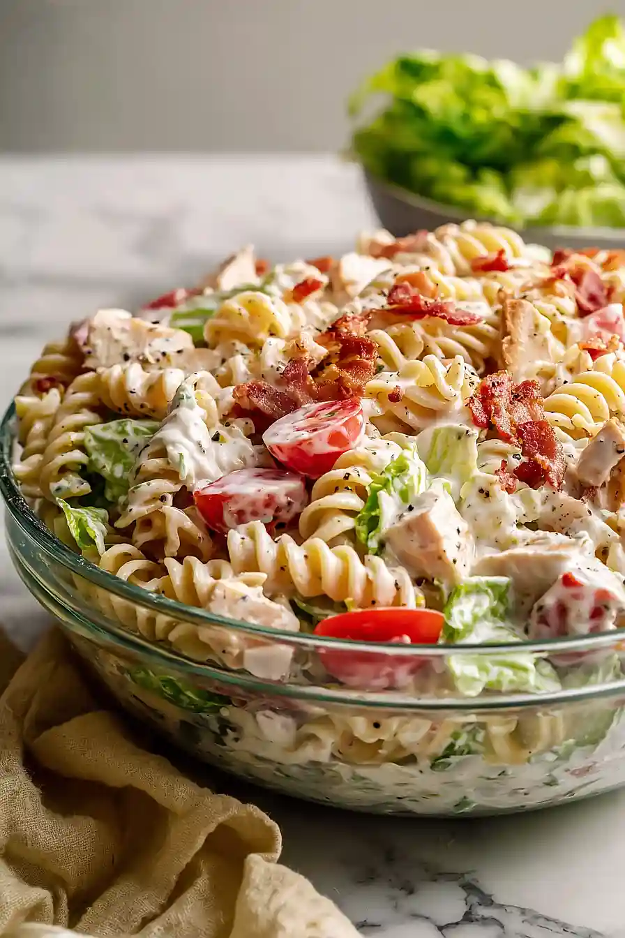 Creamy High Protein BLT Pasta Salad