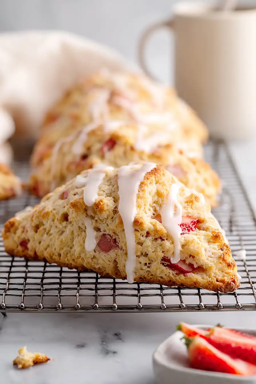 strawberry rhubarb scones