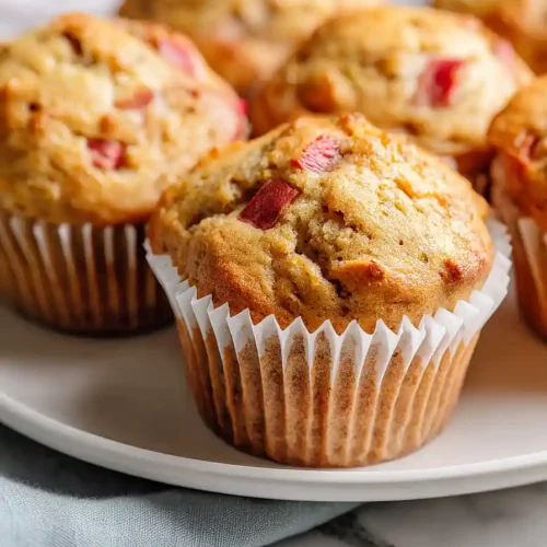 banana rhubarb muffins
