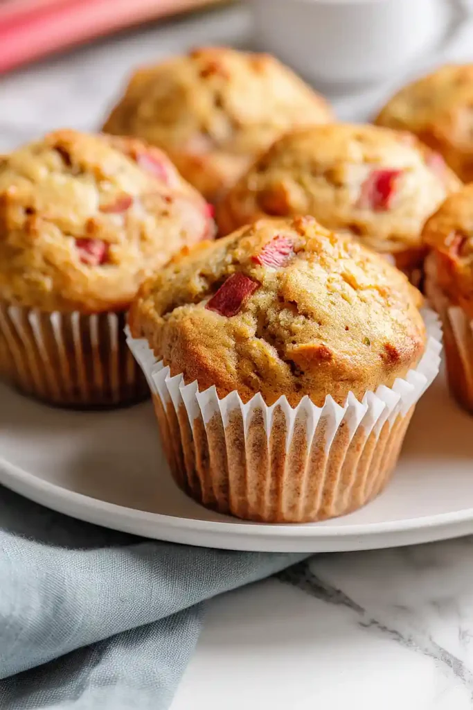 banana rhubarb muffins