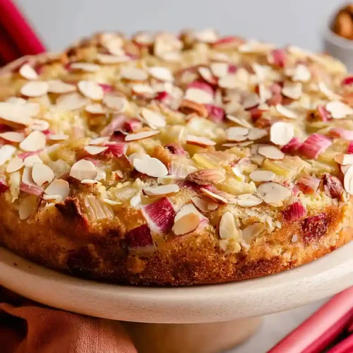 norwegian rhubarb and almond cake