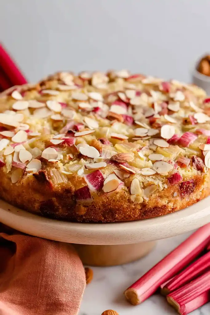 norwegian rhubarb and almond cake