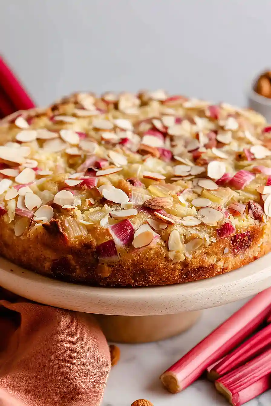 norwegian rhubarb and almond cake
