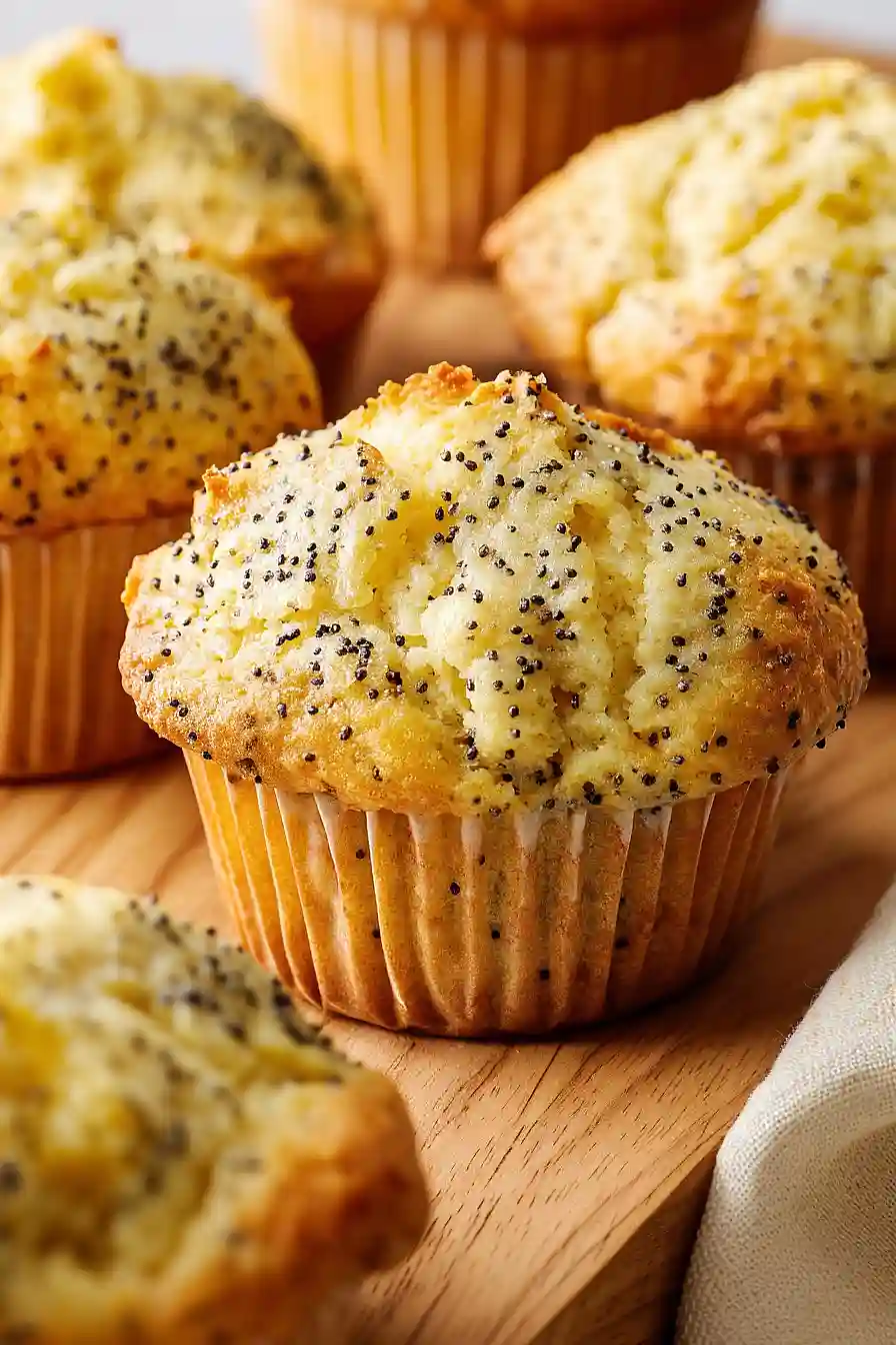 Greek Yogurt Lemon Poppy Seed Muffins