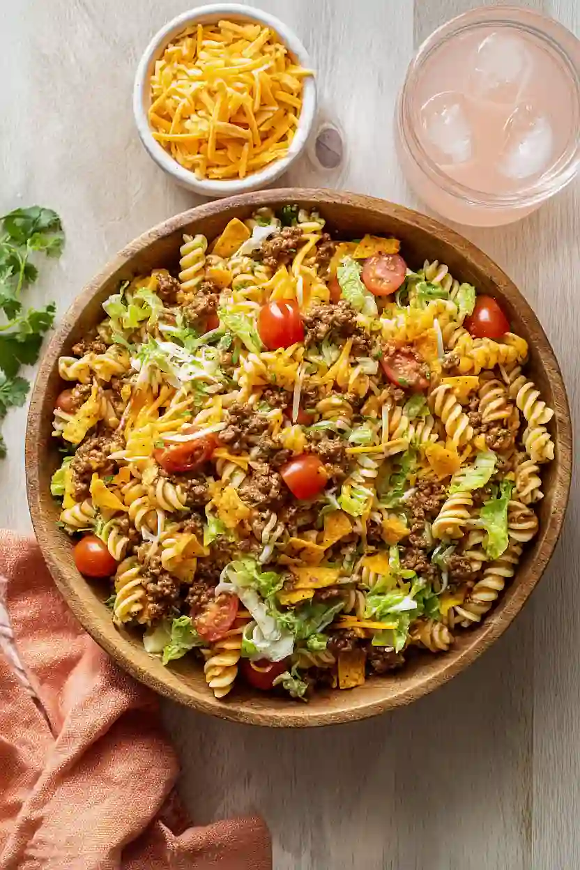 taco pasta salad with ground beef