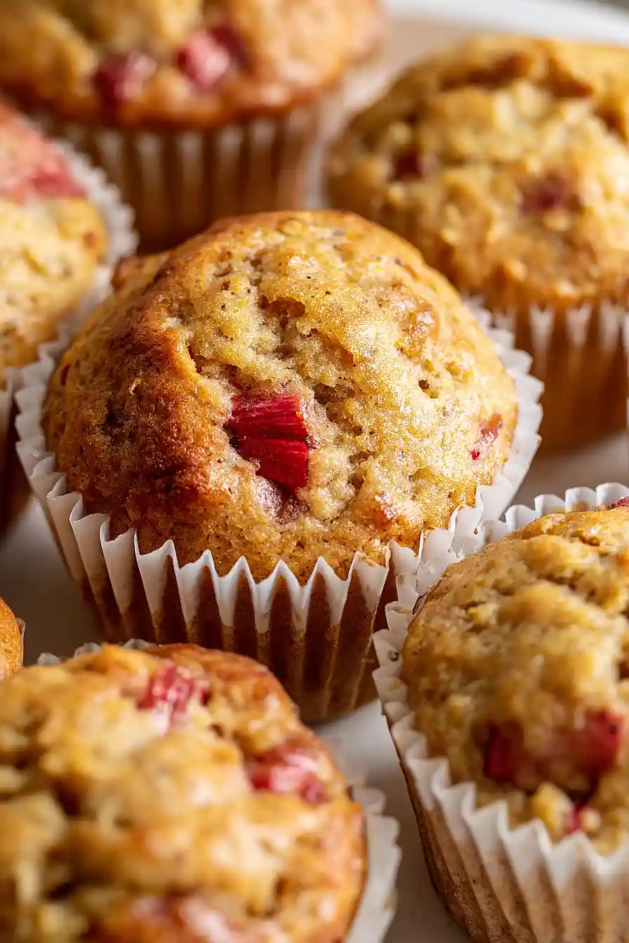 banana rhubarb muffins