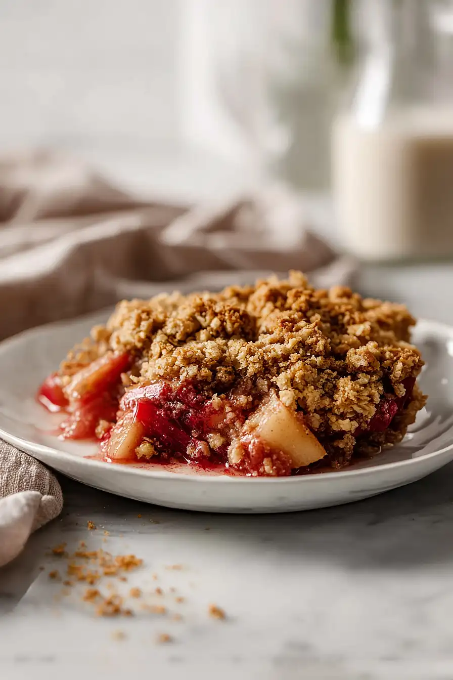 gluten free rhubarb and apple crumble