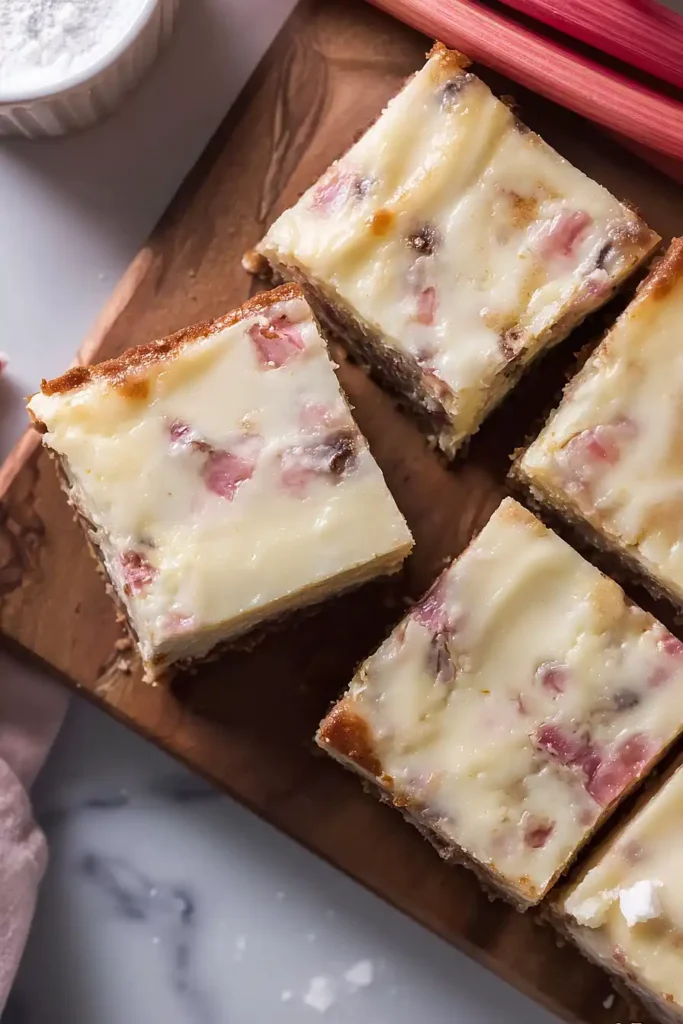 rhubarb cheesecake dream bars