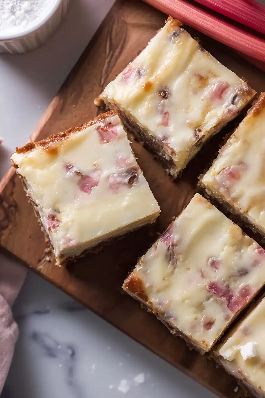 rhubarb cheesecake dream bars