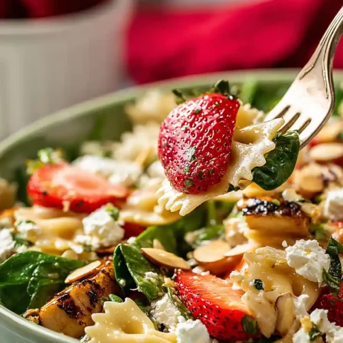 strawberry and goat cheese pasta salad