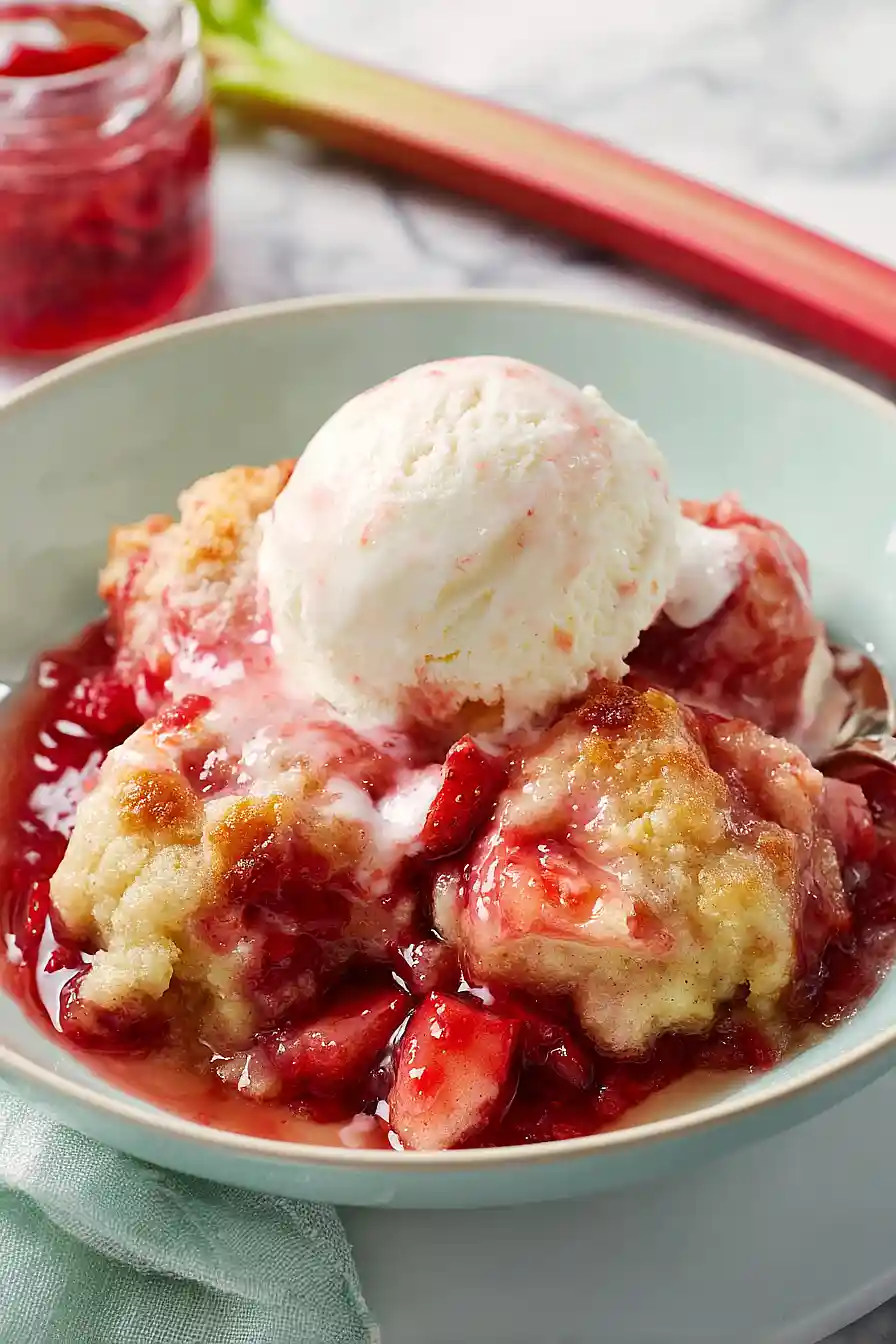 strawberry rhubarb grunt