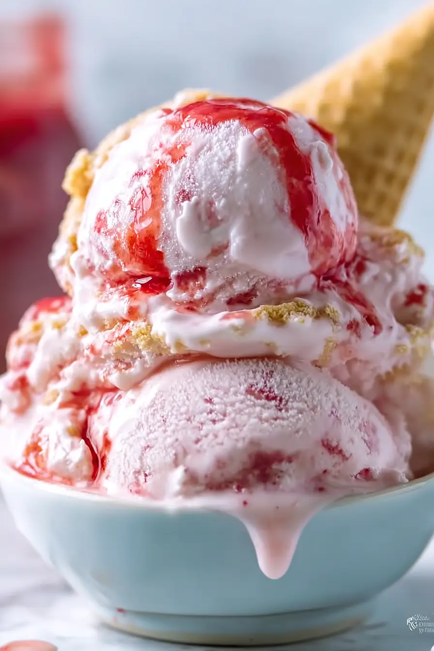 strawberry rhubarb ice cream