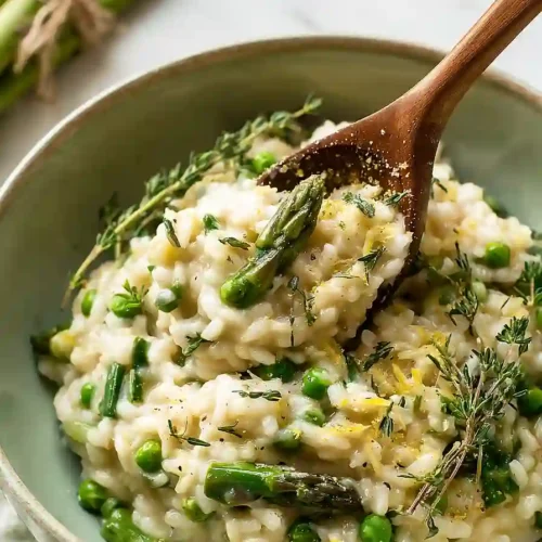 vegan asparagus risotto