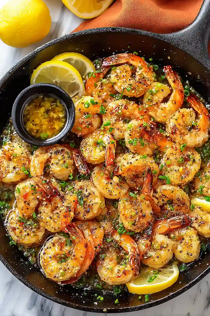 cast iron shrimp in garlic butter