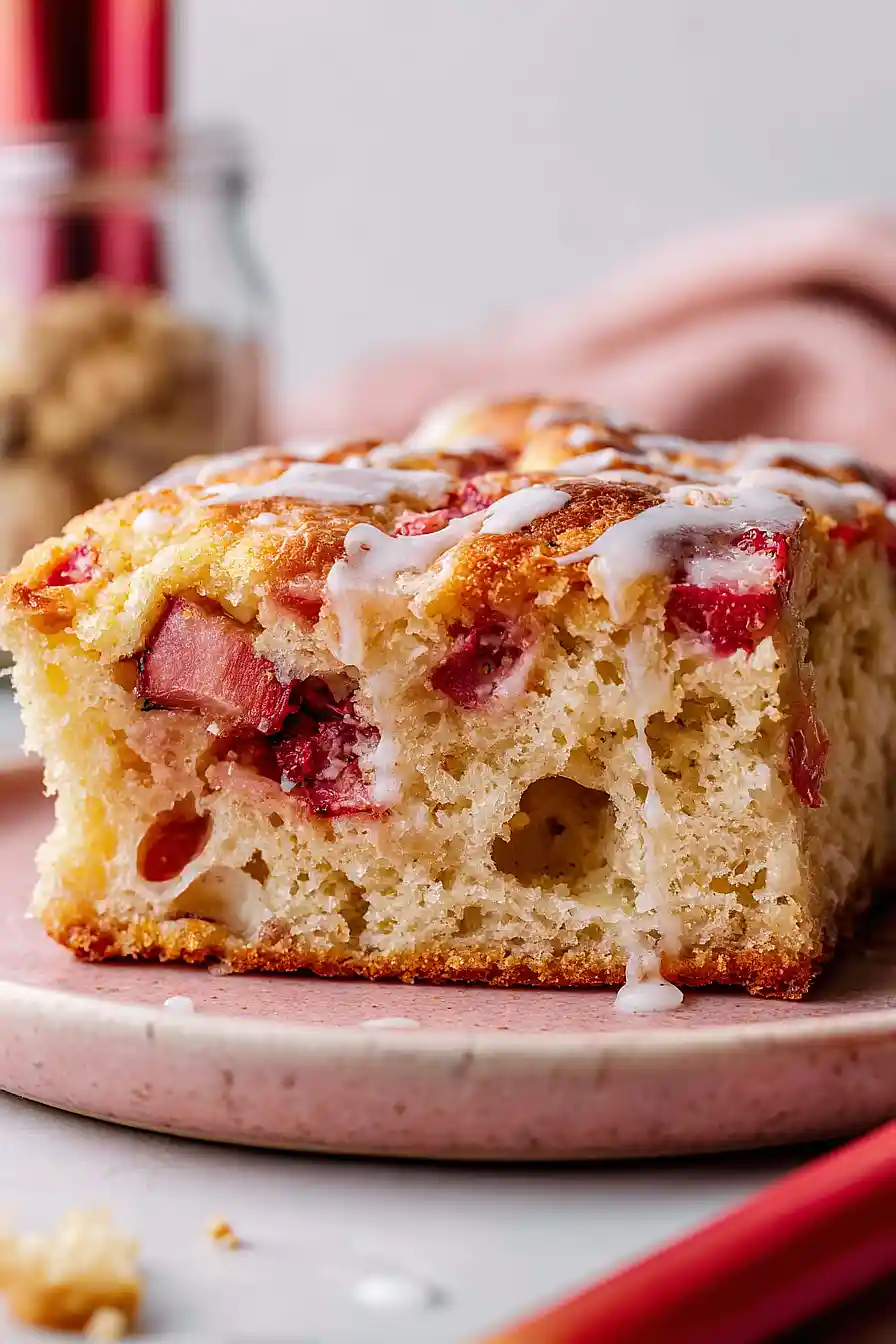 strawberry rhubarb focaccia