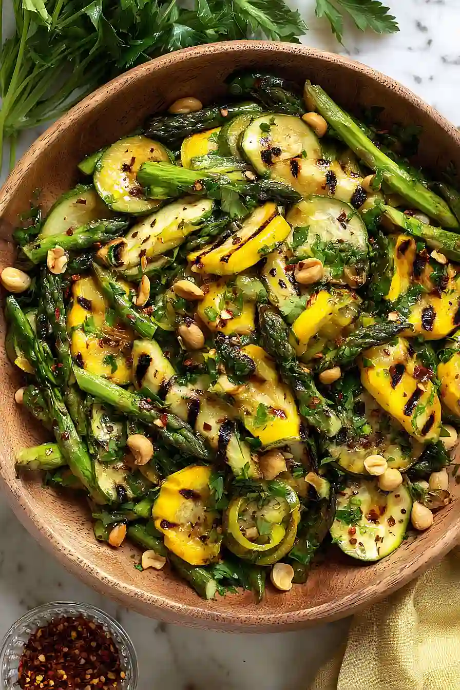grilled asparagus and zucchini salad